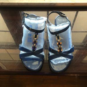 Mootsie Tootsie Blue Low Wedge Sandal